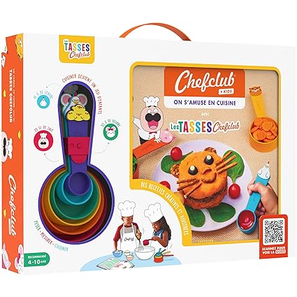 Chefclub Kids - Coffret pour enfant : Livre de Cuisine et Tasses à mesurer