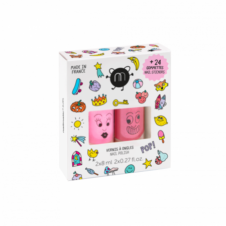 Set de 2 vernis enfant + stickers