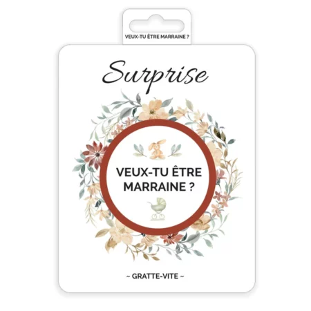 Carte à gratter - Veux tu être marraine