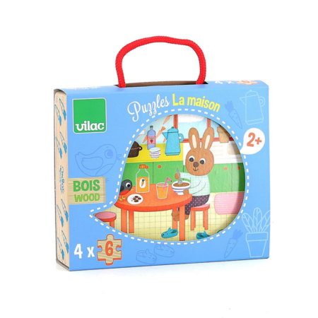 Coffret de 4 puzzles en bois, La maison