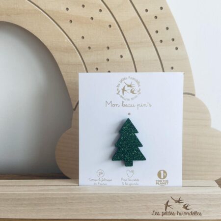 Pin’s feutrine pailletée – Sapin plein